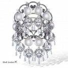 Sølje Oksydert 925 Sølv m/Blanke stener thumbnail